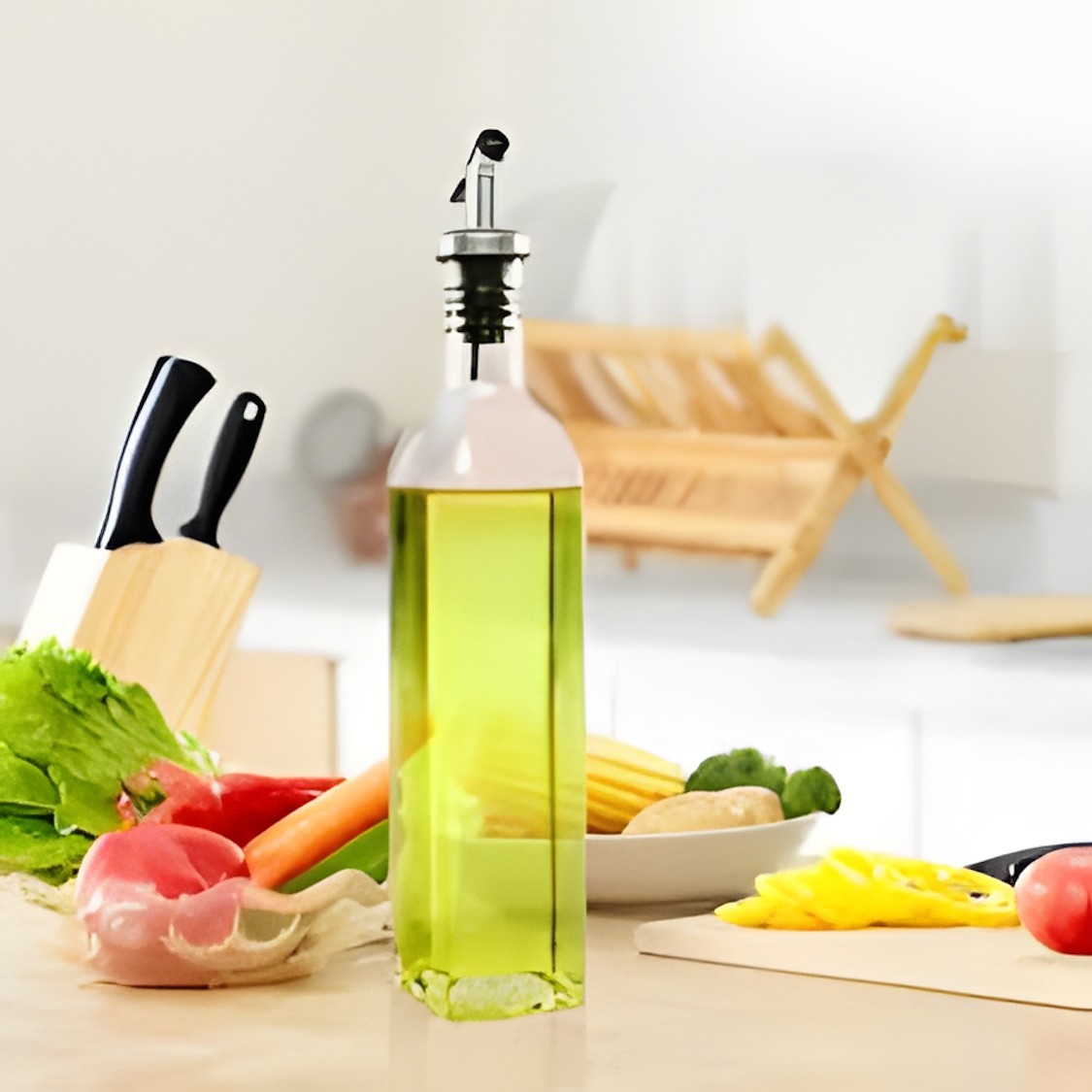 Oil Dispenser 500 ml drip-free spout glass bottle